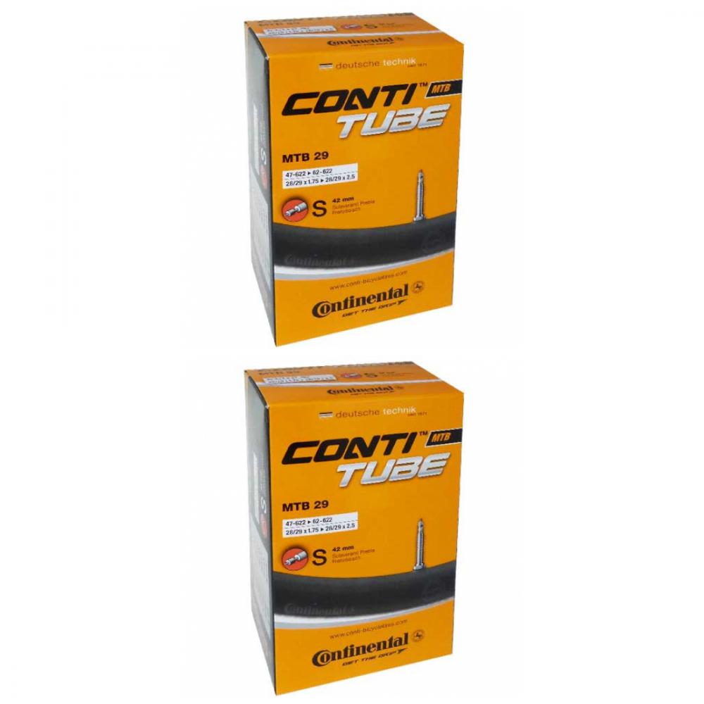 Zwei Packungen Continental Conti MTB 28/29 Zoll Schläuche der Größe 28/29x1.75/2.50 Zoll für Mountainbikes.