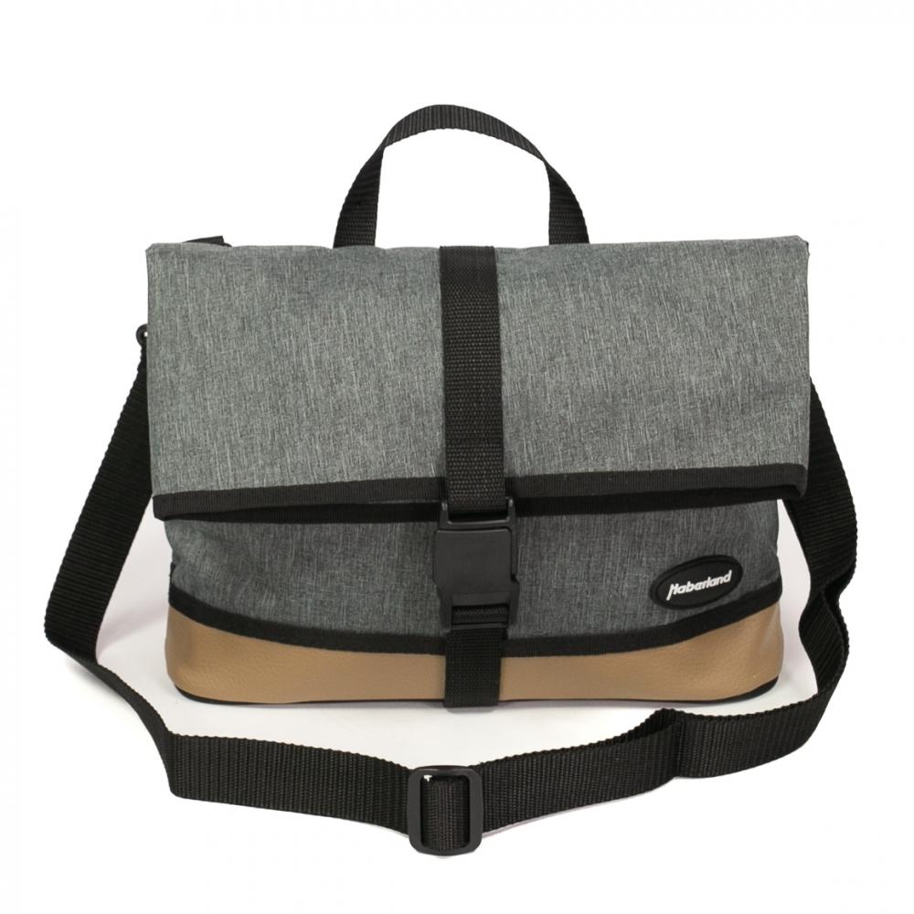 Haberland Lenkertasche Mel eMotion grau/hellbraun - elegante Lenkertasche mit KLICKfix