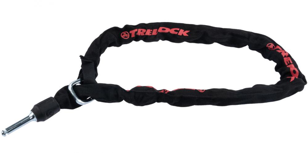 Schwarze TRELOCK Plug-In-Kette ZR 355, flexible Zusatzsicherung für Rahmenschloss.