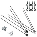 SKS V-Strebenset 3,0 mm V2A schwarz gepulvert, 355 mm Länge, inklusive Secuclip und Befestigungsmaterial, passend für Bluemels Schutzblechsets
