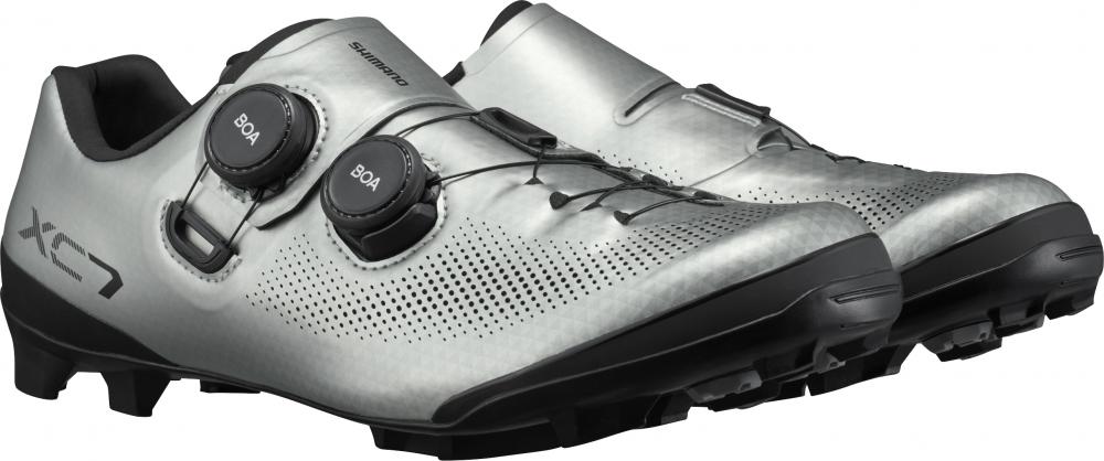 SHIMANO Fahrradschuhe XC703 Herren/Damen MTB SPD Fahrradschuhe - Größe 42 breit, Silber