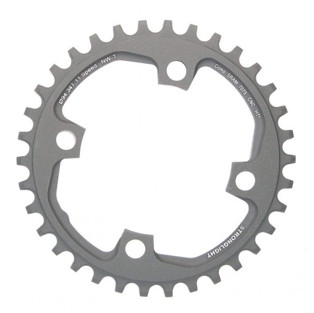 Stronglight HT3 Kettenblatt 34 Zähne 94mm für SRAM X01 1x11, NW-T, grau, effizienter Fahrradantrieb.