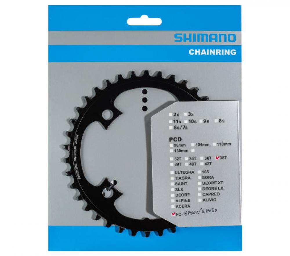 SHIMANO Kettenblatt SM-CRE80 / SM-CRE80-B 38Z - Effiziente Kraftübertragung für E-Bikes