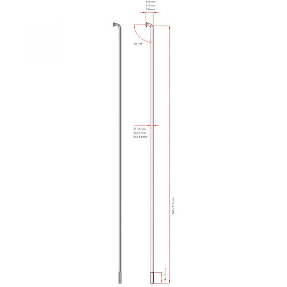 DT Swiss Speiche Champion 2.0 VE100 silber 240 mm - robuste Standardspeiche für Straße und MTB