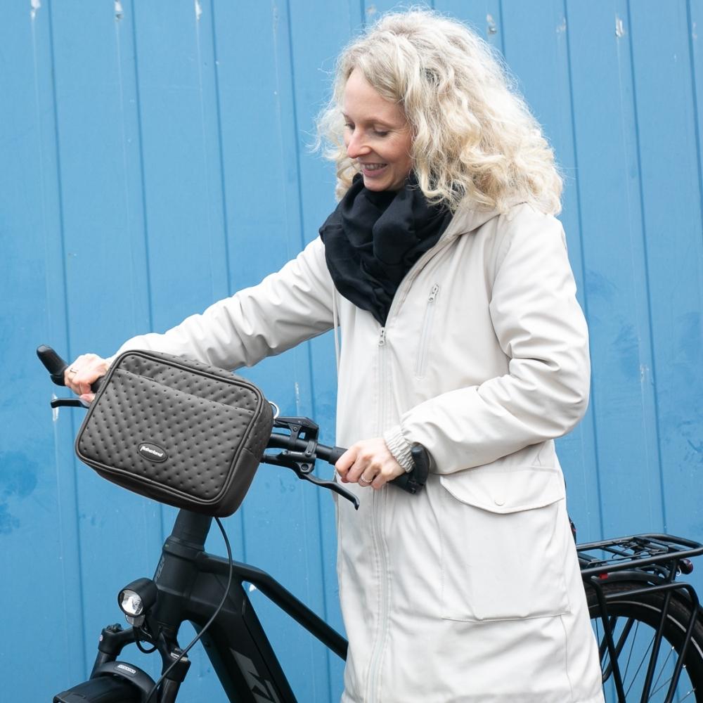 Haberland Lenkertasche Lifestyle schwarz - stilvolle Lenkertasche für Alltag und Tour