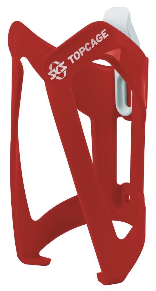 SKS Flaschenhalter Topcage rot robuster und leichter Flaschenhalter aus Kunststoff, ideal für MTB und Trekkingräder, mit sicherem Halt für Flaschen bei jedem Terrain