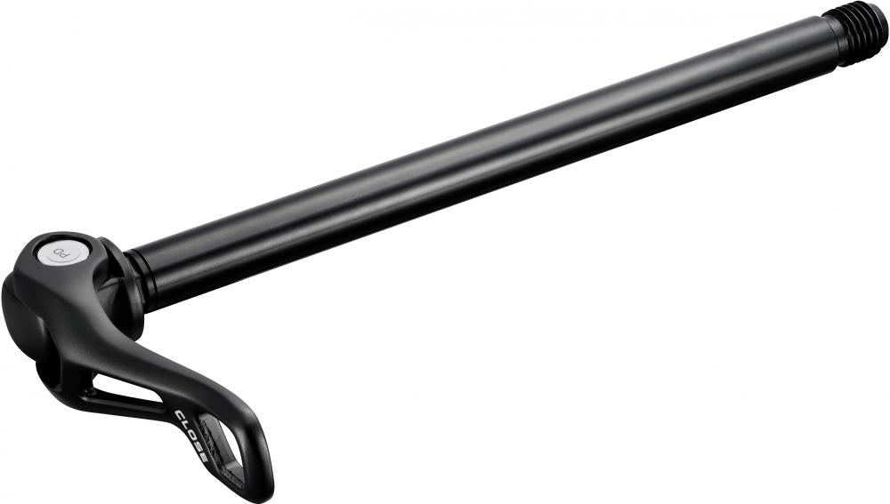 SHIMANO Steckachse I-TYPE 12x148mm E-T, schwarz, mit Schnellspannhebel.