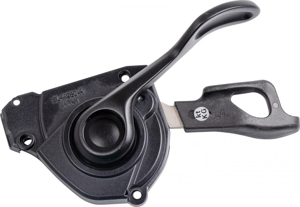 Shimano Schalthebel Rechts SL-M980 I-Spec für 10-fach MTB, schwarzes Gehäuse ohne Halterung.