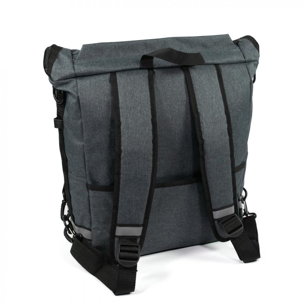 Haberland Sporty Fahrrad Rucksack / Gepäckträgertasche anthrazit - vielseitiger 2-in-1 Allrounder