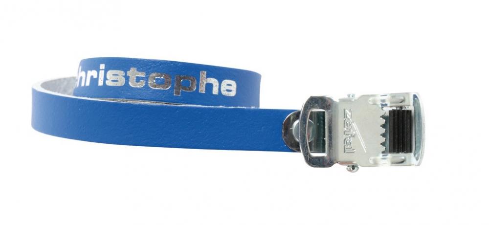 Zéfal Pedalhaken Christophe S M Pedal Haken Retro Pedalriemen Paar 516 blau 370mm Leder