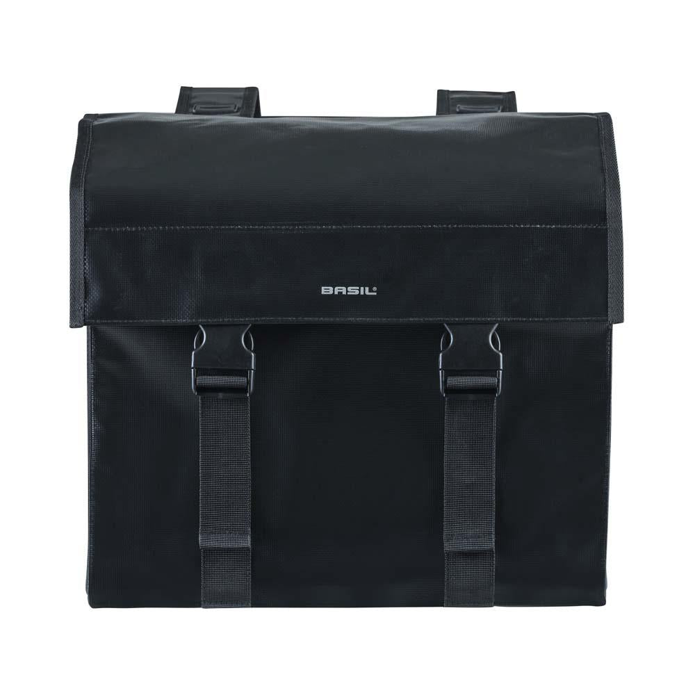 Basil Urban Load DB Doppeltasche schwarz, 48-53L, wasserdicht, reflektierend, Universal Bridge System.
