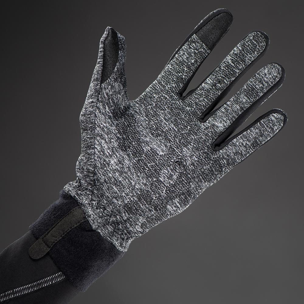 CHIBA Allround Light - Radhandschuhe, Polartec-Fleece, Touchfinger, hellgrau, Gr. M