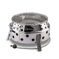 Petromax Atago Gasgrill kompakter, klappbarer Campinggrill mit Piezo-Zündung, Edelstahl, Ø 28 cm Grillrost, 3,8 kW Leistung, für Schraubkartuschen