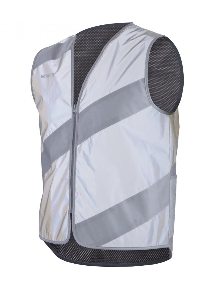 Wowow Sicherheitsweste Roadie Jacket Full Reflective, Größe L, grau Hochreflektierende Jacke für optimale Sichtbarkeit bei Dunkelheit, wasserabweisend