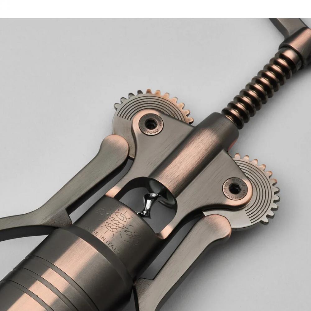 Campagnolo Korkenzieher Big Bronze CTB-BR15 Hochwertiger, in Italien gefertigter Korkenzieher mit selbstzentrierender Teleskop-Glocke und Hebelmechanismus für müheloses Entkorken