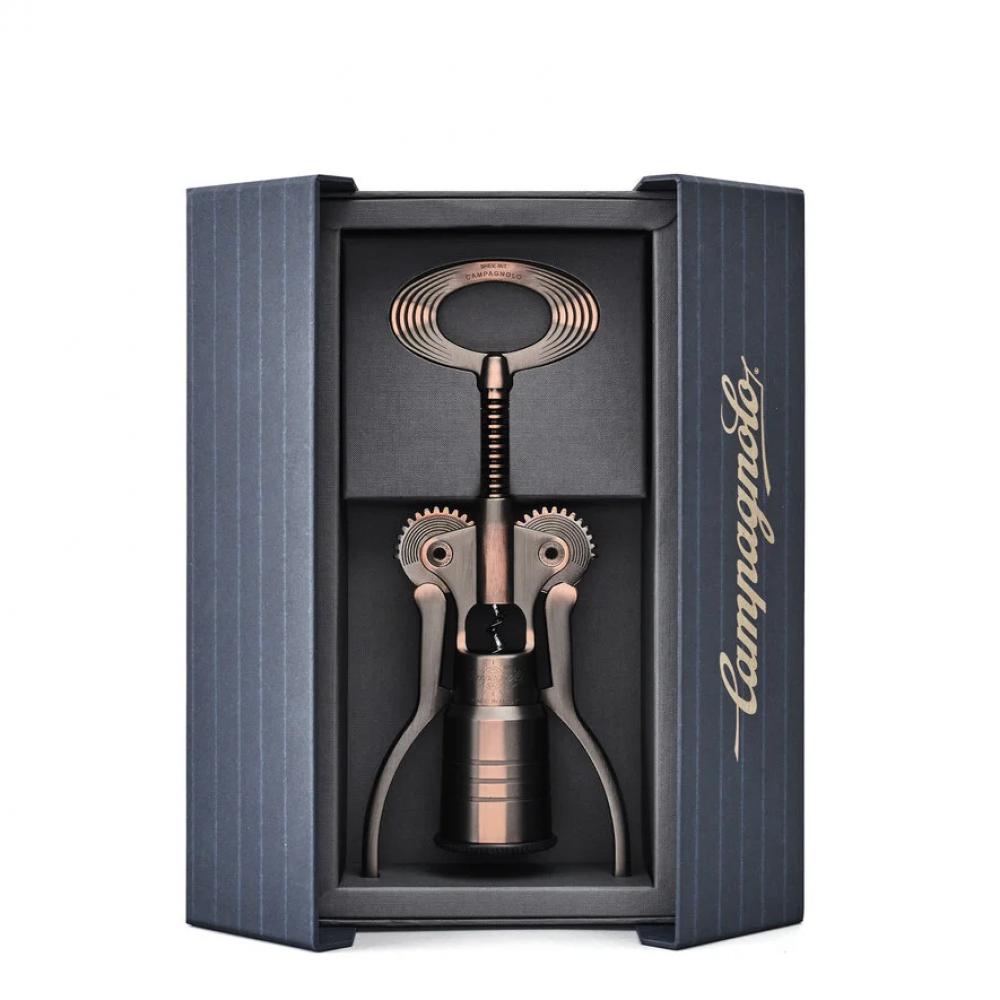 Campagnolo Korkenzieher Big Bronze CTB-BR15 Hochwertiger, in Italien gefertigter Korkenzieher mit selbstzentrierender Teleskop-Glocke und Hebelmechanismus für müheloses Entkorken