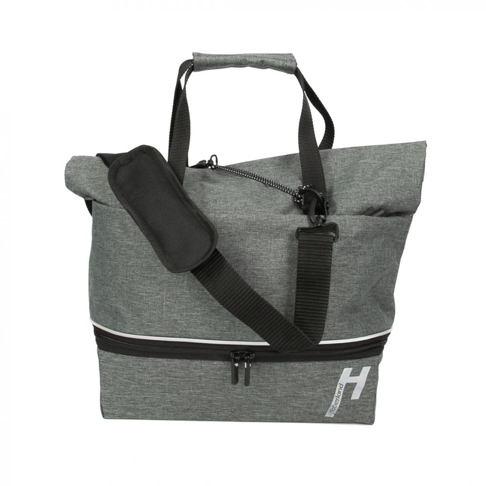 Haberland Gepäckträgeraufsatztasche Lena grau - flexible UniKlip 2 Transportlösung