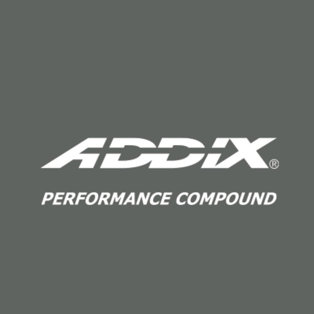 Weißes Addix Performance Compound Logo auf grauem Grund für Schwalbe Johnny Watts 27.5 Zoll Reifen schwarz Reflex.