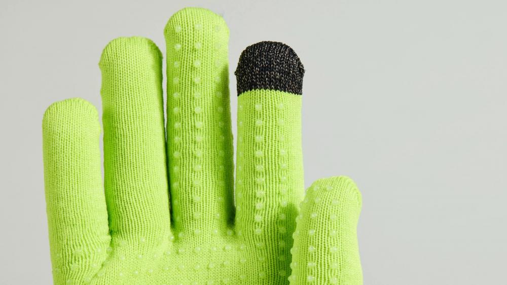 Specialized THERMAL KNIT Handschuh LF HYP S HYPER GREEN - Warmer MTB Langfinger Handschuh für Herbst und Winter - Handschuh Langfinger