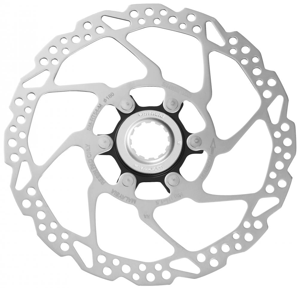 Shimano SM-RT54-I 180mm Center Lock Bremsscheibe für MTB & Trekking, zuverlässige Bremsleistung.