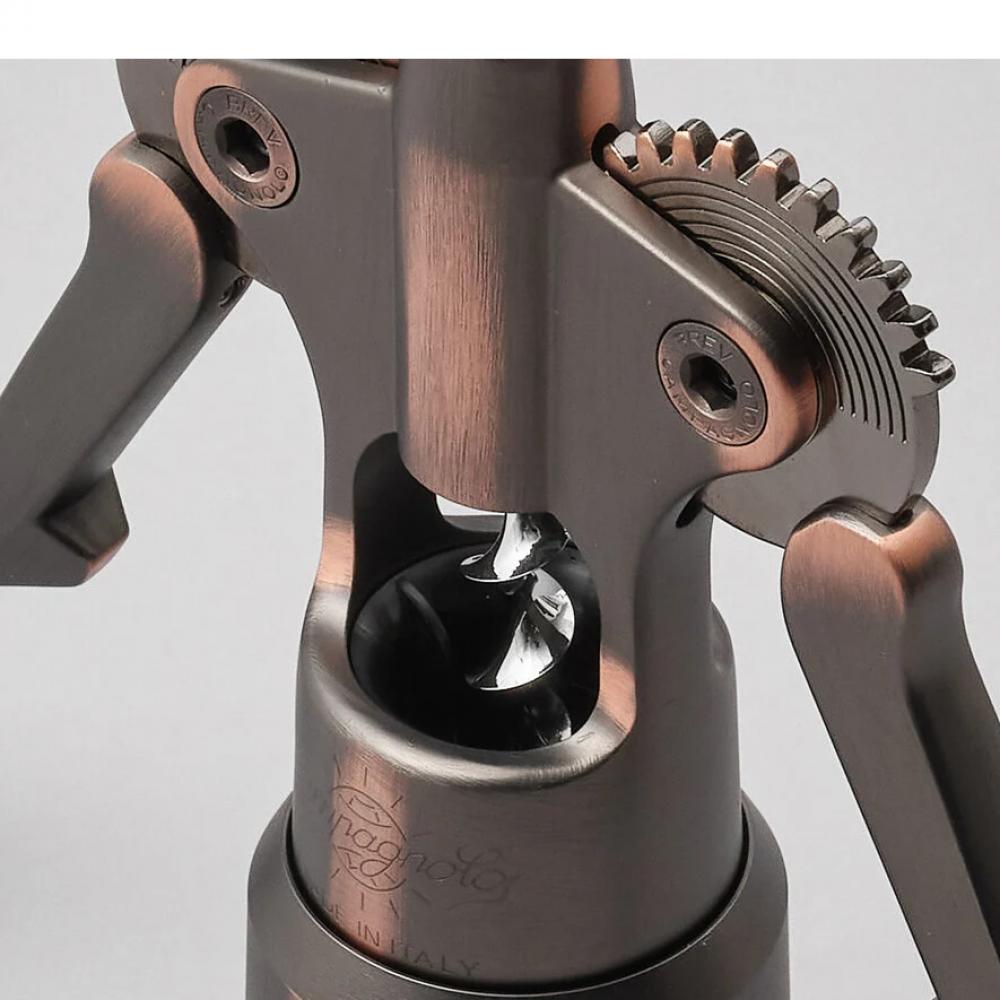 Campagnolo Korkenzieher Big Bronze CTB-BR15 Hochwertiger, in Italien gefertigter Korkenzieher mit selbstzentrierender Teleskop-Glocke und Hebelmechanismus für müheloses Entkorken