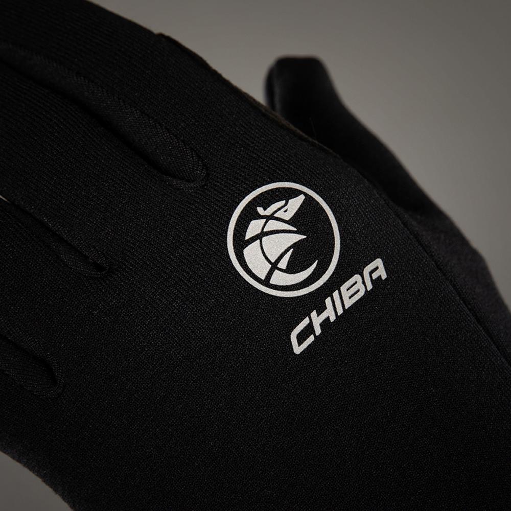 CHIBA Polarfleece - Radhandschuhe schwarz XL mit Touchfunktion und Silikondruck