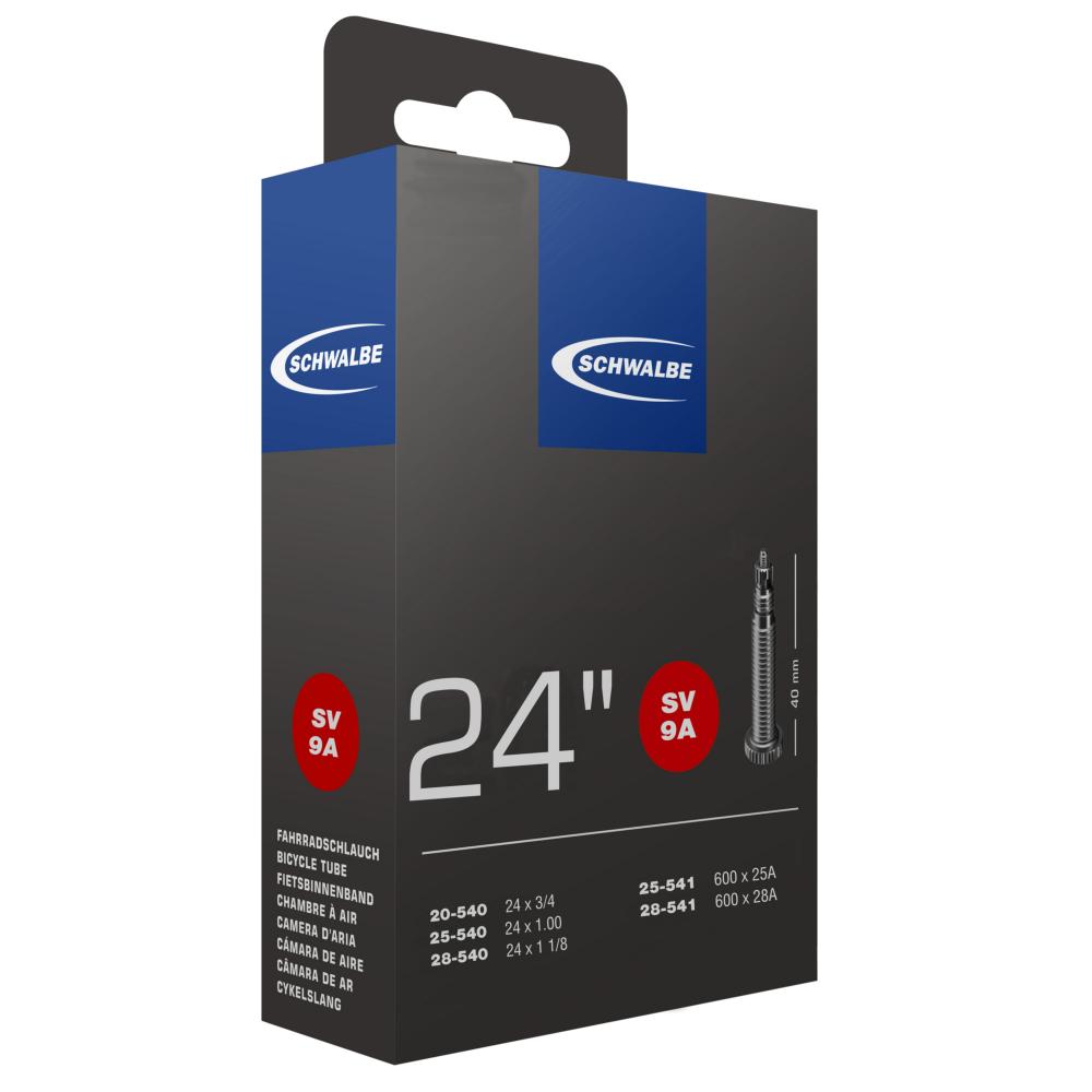 Schwalbe Schlauch SV9A 24 Zoll, 40mm Sclaverandventil, passend für ETRTO 20-28/540-541 und 24x7/8-1 1/8".