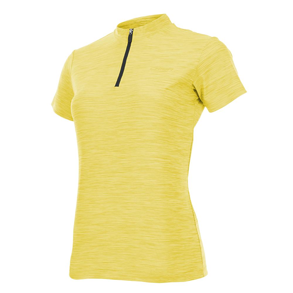 CHIBA Lady Melange Shirt - Radsport-Trikot apfelgrün, S, atmungsaktiv, 3 Rückentaschen
