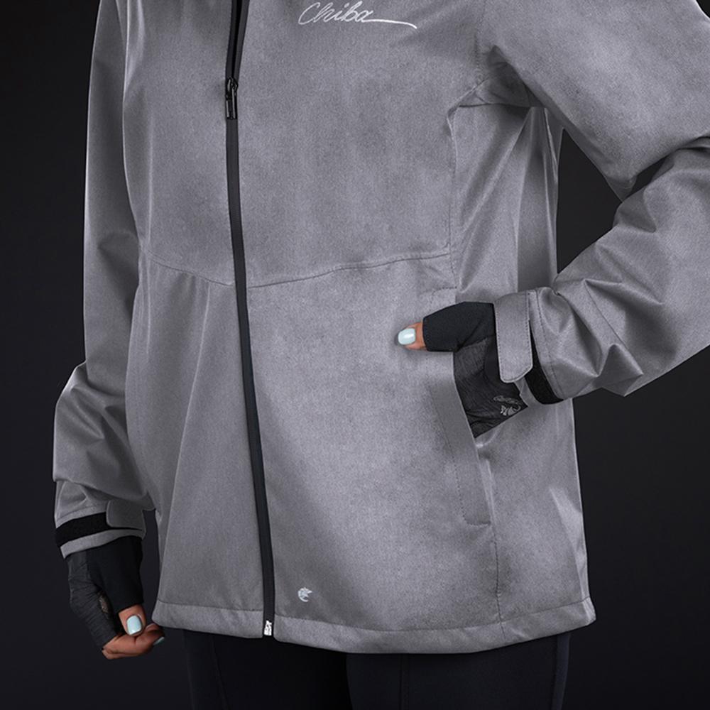 CHIBA Rainjacket Damen - wasserdicht, winddicht, atmungsaktiv, 4XL, hellgrau