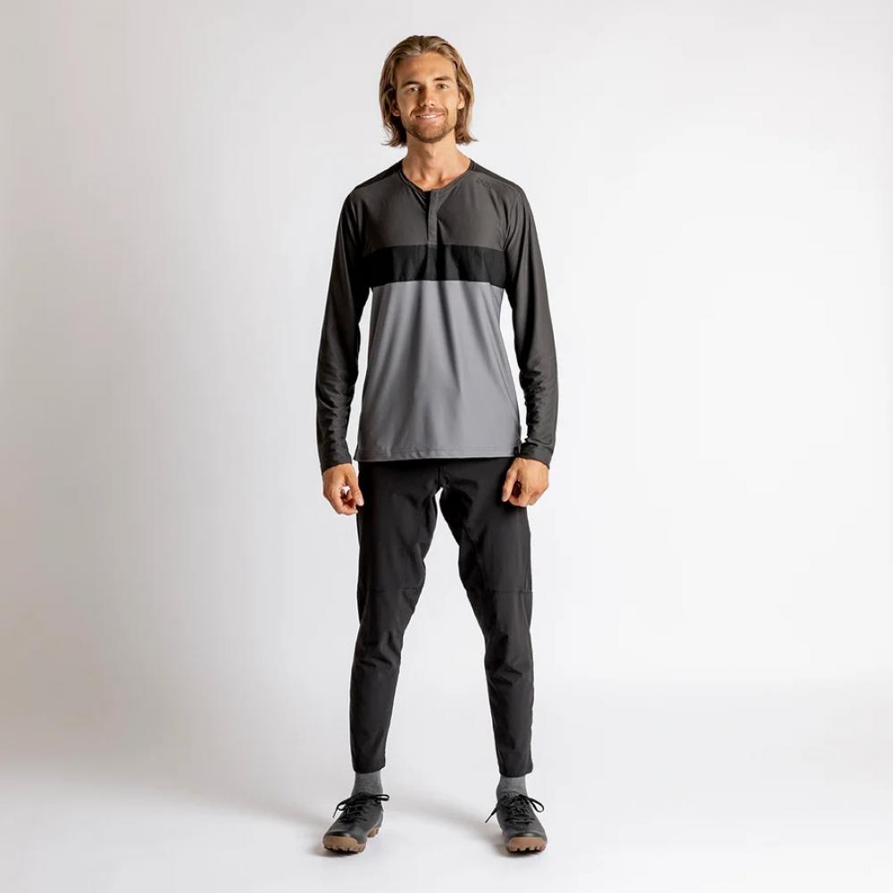 IXS Sports Division iXS Flow XTG Long Sleeve Henley XL Graphite-Black - atmungsaktives MTB-Trikot