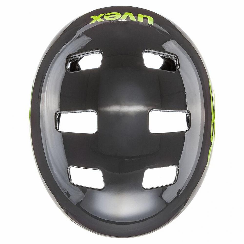 uvex kid 3 - robuster Kinder-Fahrradhelm - harte ABS-Schale - individuelle Größenanpassung mit IAS-System - 10 Belüftungsöffnungen - dirtbike grey-lime - 55-58 cm