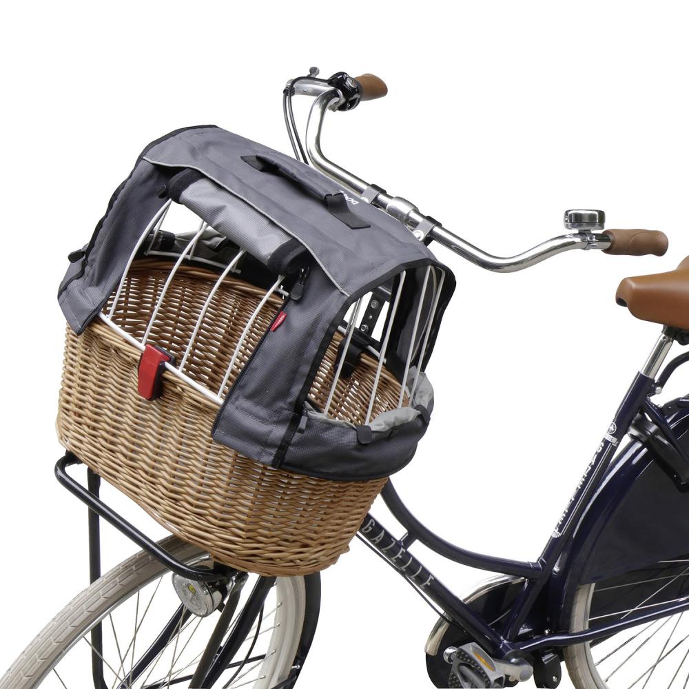 KLICKfix Doggy Basket Plus Hundekorb 36x52x46 cm, KorbKlip, stabiler Fahrradkorb für Hunde
