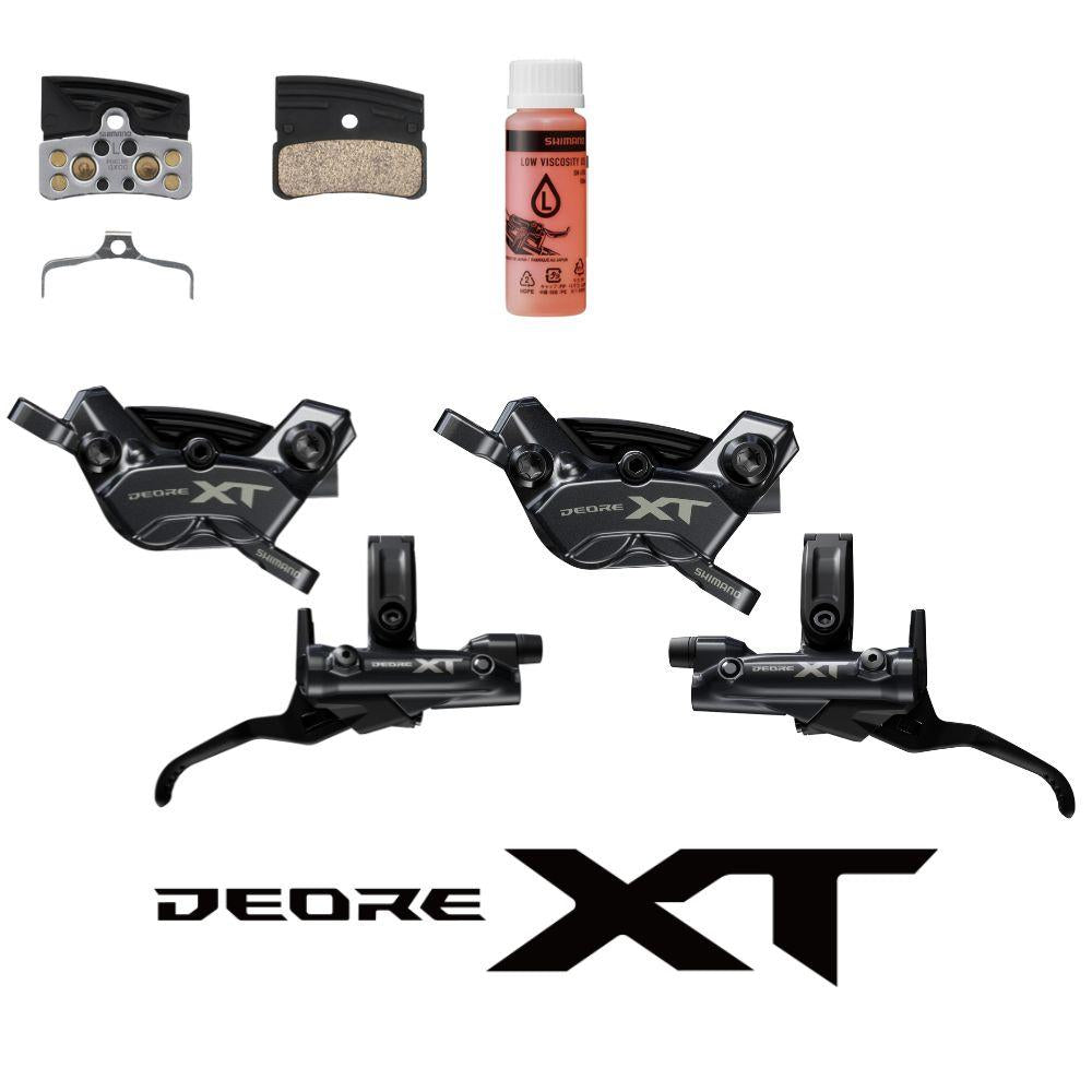SHIMANO Scheibenbrems-Upgrade-Kit DEORE XT BL-M8200+BR-M8220 - Set für Vorder- und Hinterrad
