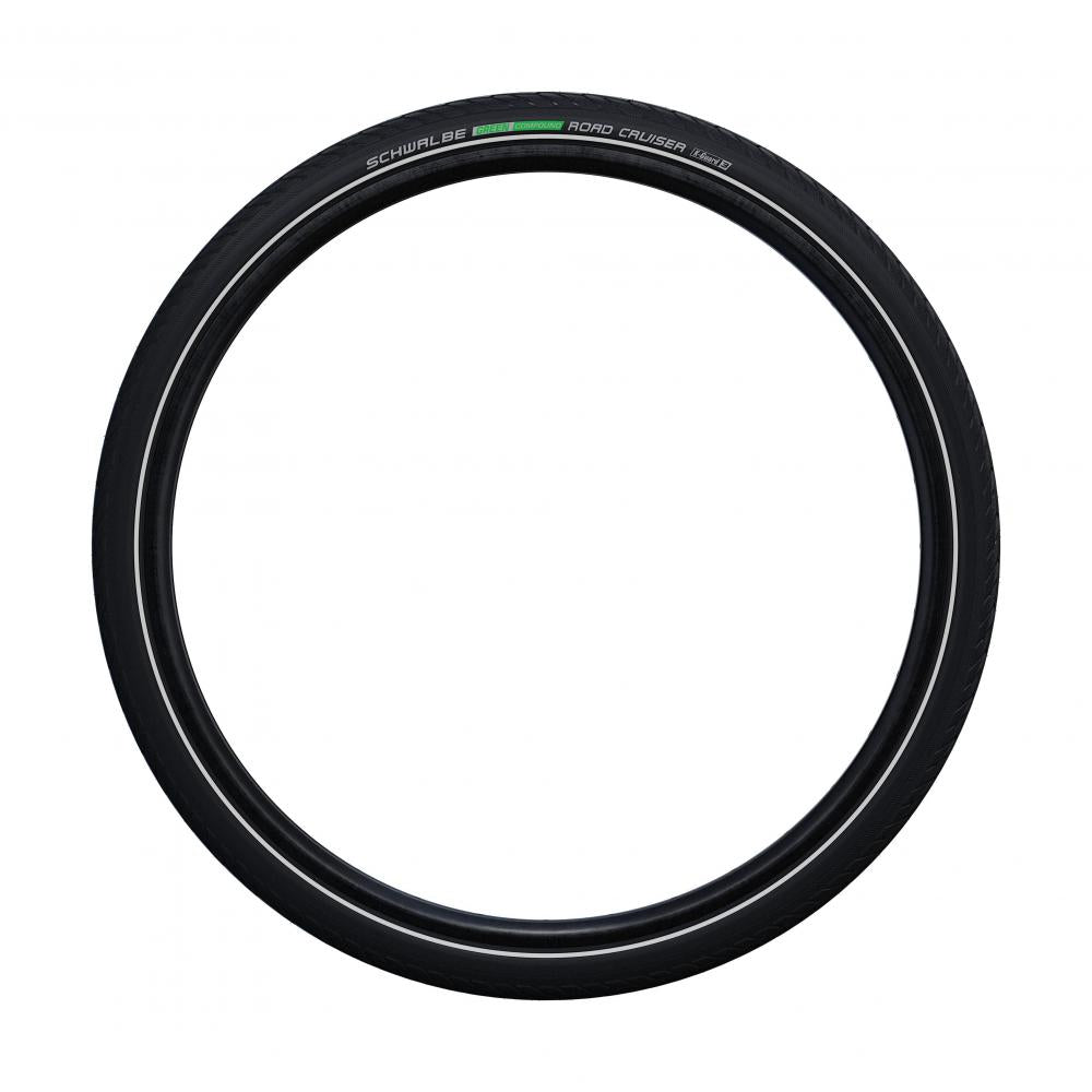 Schwalbe Road Cruiser 26x1.75 Fahrradreifen mit Green Compound, K-Guard und Reflexstreifen.
