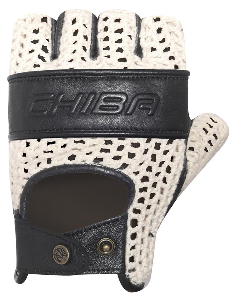 CHIBA Pure Nature - Radhandschuhe L beige/schwarz, Retro, Natur-Material