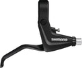Schwarzer SHIMANO BL-T4000 Bremshebel links für V-Brakes, mit Logo und silbernem Einstellrad.