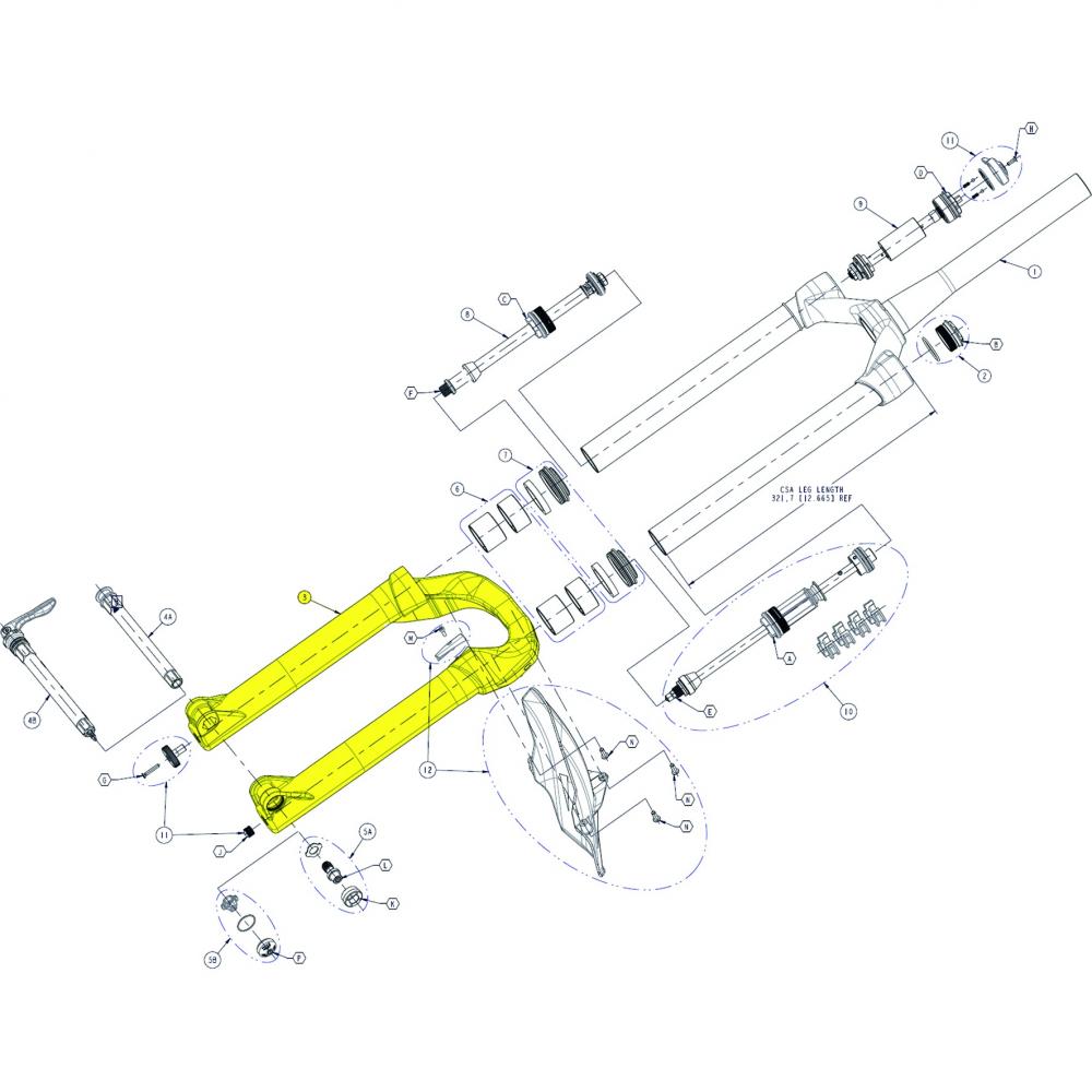 Manitou Tauchrohreinheit für Machete J-Unit 24" Mattschwarz - moderne Fahrwerkslösung