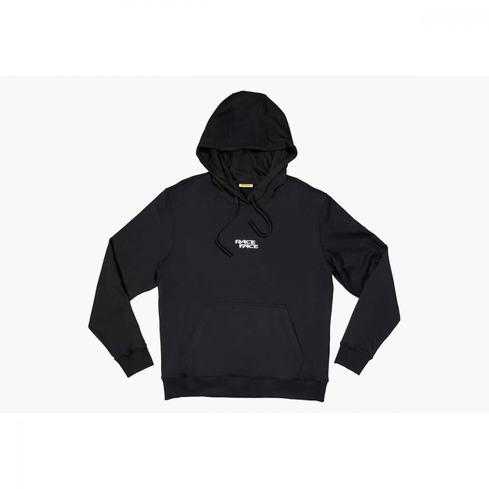 Schwarzer Race Face Logo Hoodie, bequemer Kapuzenpulli für Biker und Alltag.