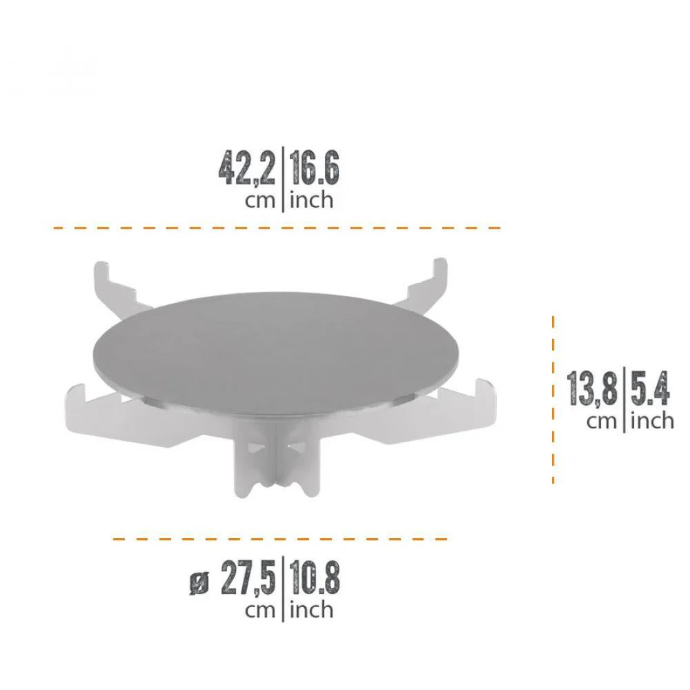 Petromax Grillplatte mit Kochkreuz für Raketenofen Ø 27,5 cm, Stahl, optimale Wärmeverteilung, vielseitige Outdoor-Kochmöglichkeiten