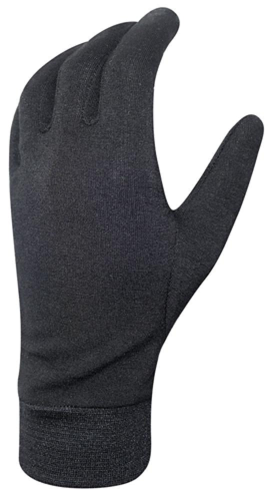 CHIBA Merino Handschuh - Unterziehhandschuh, Touchfinger, Größe M, schwarz