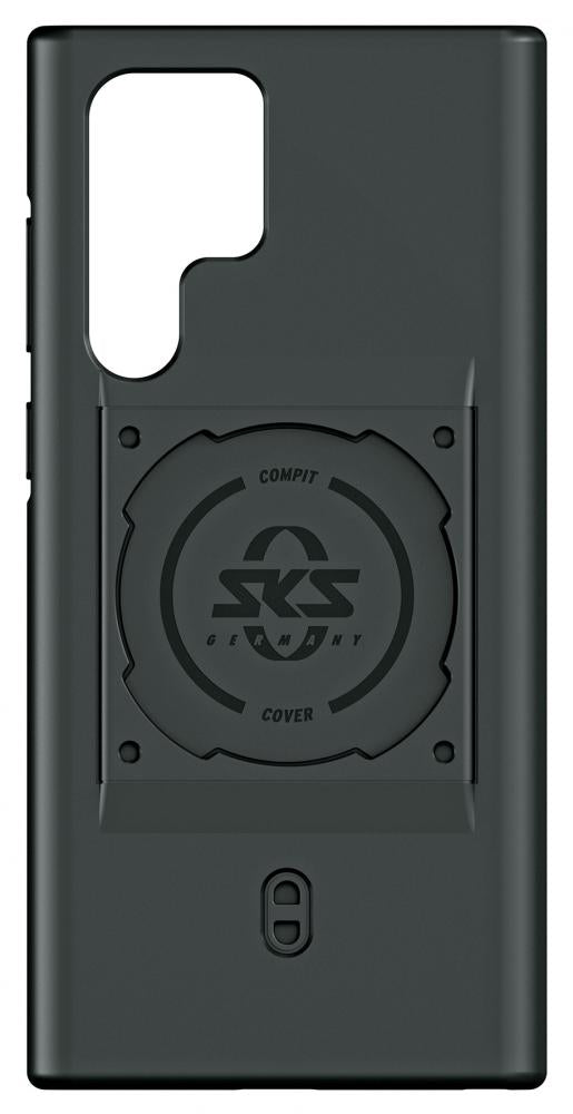 SKS GERMANY COMPIT Cover für Samsung Galaxy S22 Ultra stoßdämpfende 2-Komponenten-Kunststoffhülle mit spezieller Befestigungsvorrichtung für das COMPIT-System, schwarz