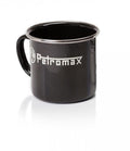 Petromax Emaille-Becher PX-MUG-S, schwarz, 370 ml robuster, hitzebeständiger und kratzfester Outdoor-Kaffeebecher aus emailliertem Stahl mit Edelstahlrand, ideal für Camping und Trekking