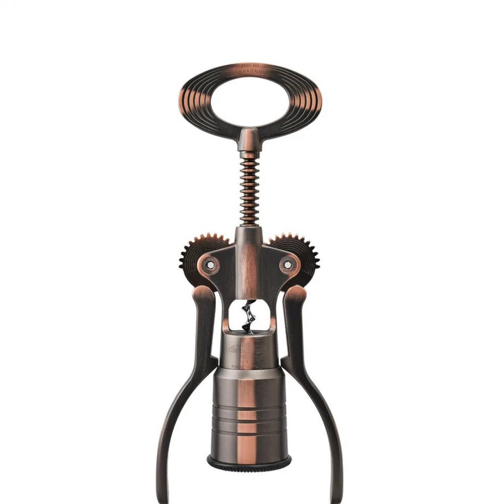 Campagnolo Korkenzieher Big Bronze CTB-BR15 Hochwertiger, in Italien gefertigter Korkenzieher mit selbstzentrierender Teleskop-Glocke und Hebelmechanismus für müheloses Entkorken