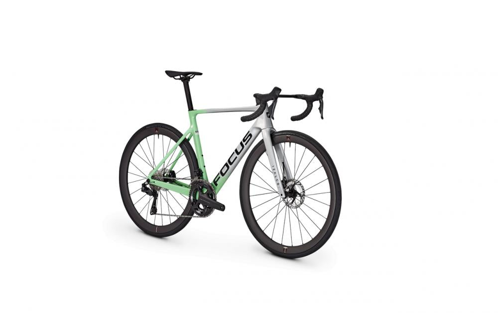 Focus IZALCO MAX 9.7 Rennrad 28 Zoll M Carbon Aero SRAM Rival eTap AXS Powermeter Scheibenbremse grün.