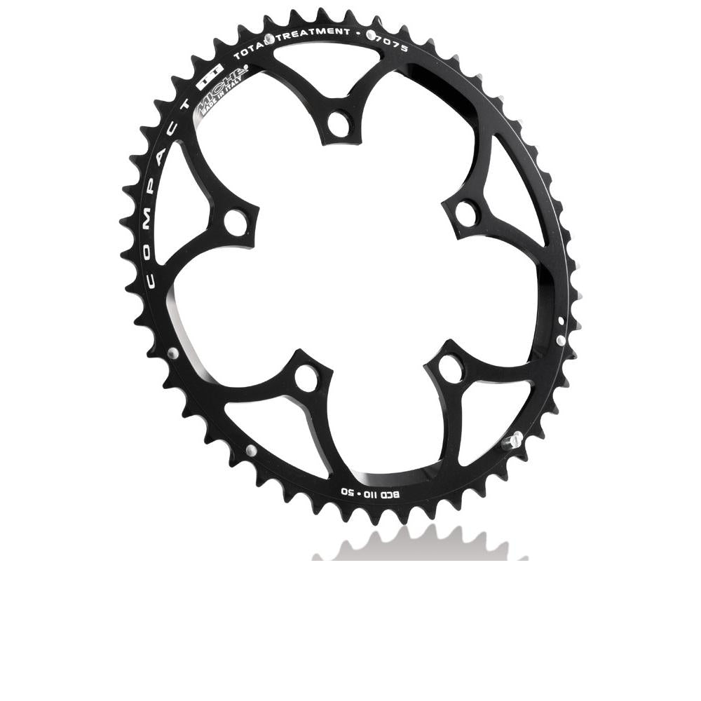 Miche Kettenblatt Compact BCD 110 außen 52 Zähne schwarz für 9/10fach Rennräder.