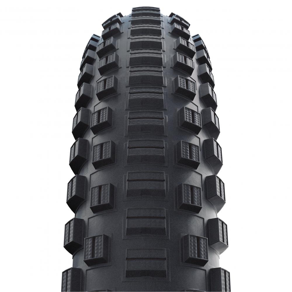 Schwalbe Little Joe 20x1.40 Faltreifen, schwarzes Reifenprofil mit groben Stollen für guten Grip.