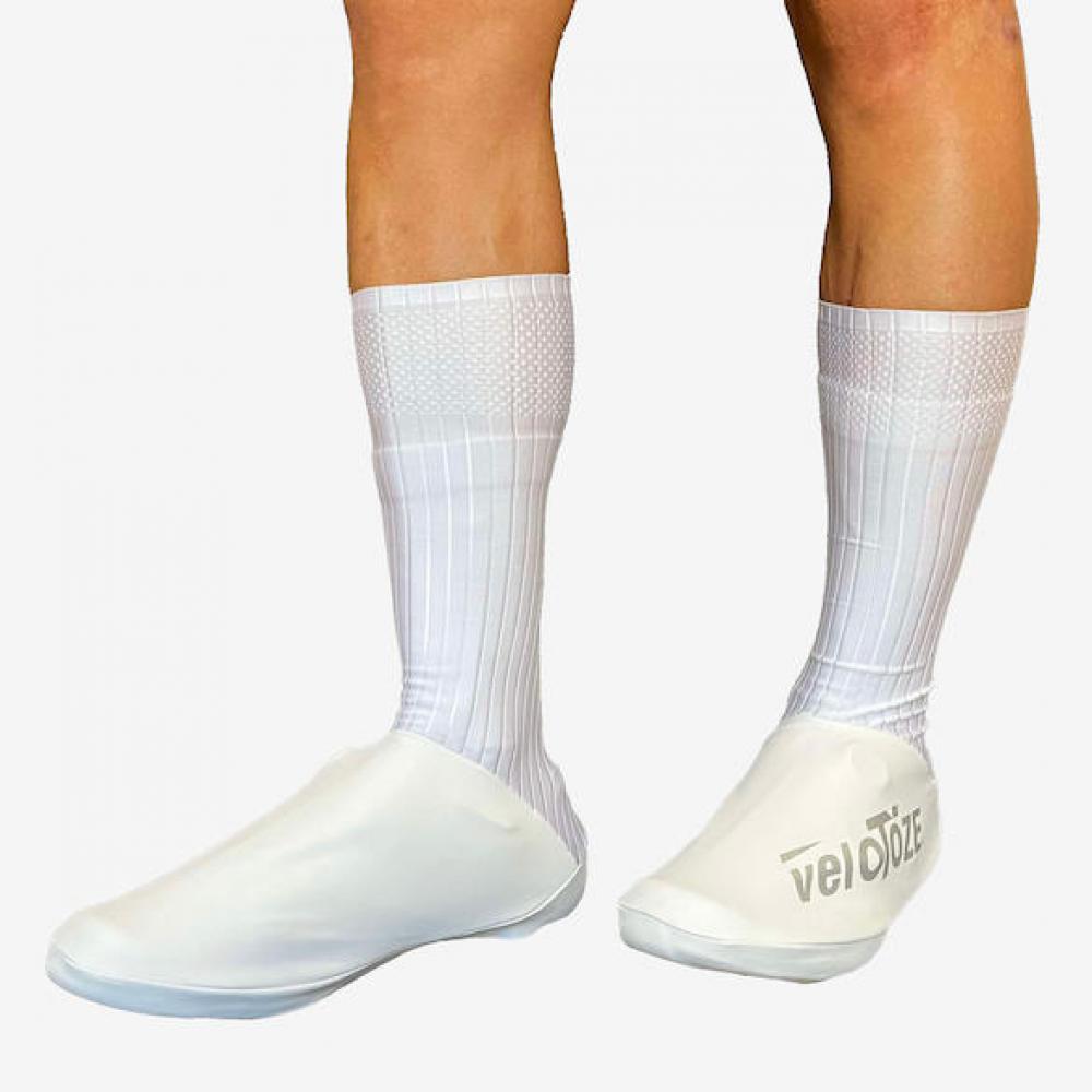 VeloToze Überschuh Aero TT weiß/weiß S Weiß/weiß - maximaler Aero-Vorteil beim Zeitfahren