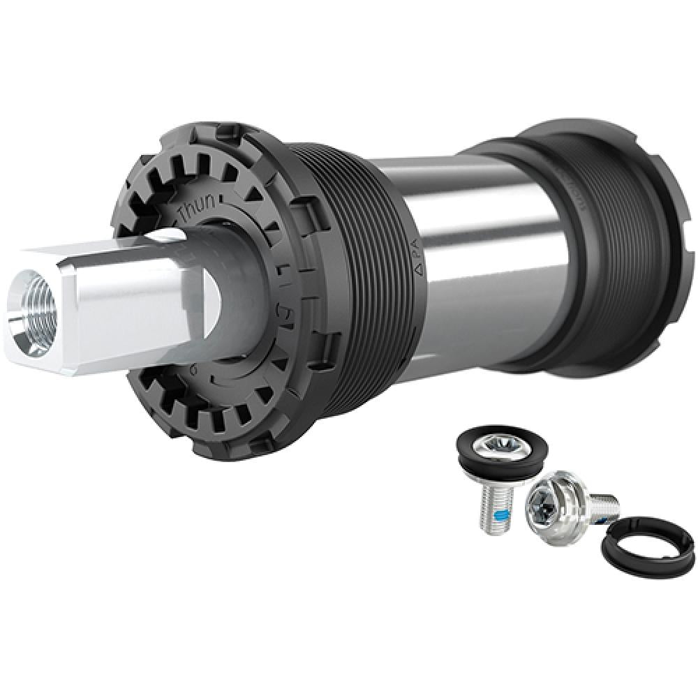 Thun Efficient Jive FS Innenlager, 122,5mm ISO 4-kant, Nylon-Schalen, langlebig, wartungsfrei, wetterbeständig, doppelt gedichtete Rillenkugellager, inkl. Schrauben