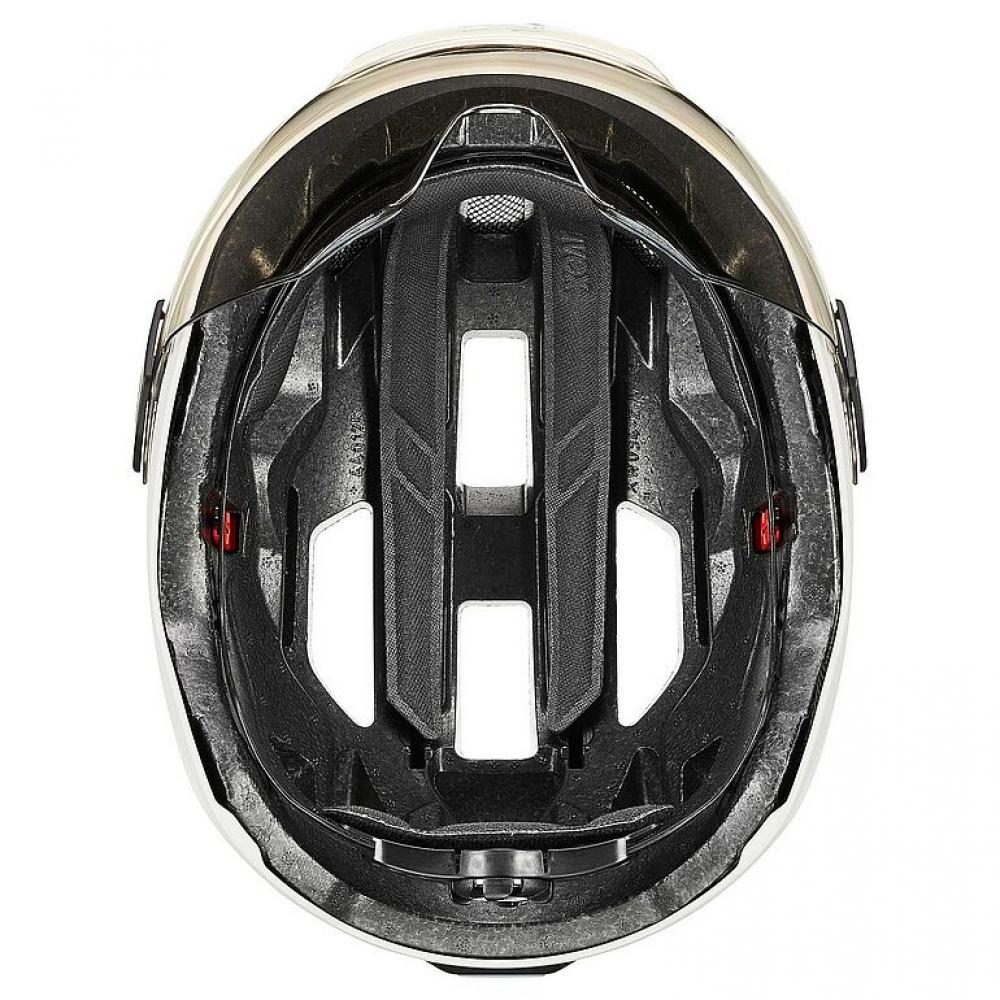 uvex stride visor Fahrradhelm white matt 56-59cm Visier ltm. silver Cat.1 57% Lichtdurchlässigkeit LED Bajonettverschluss