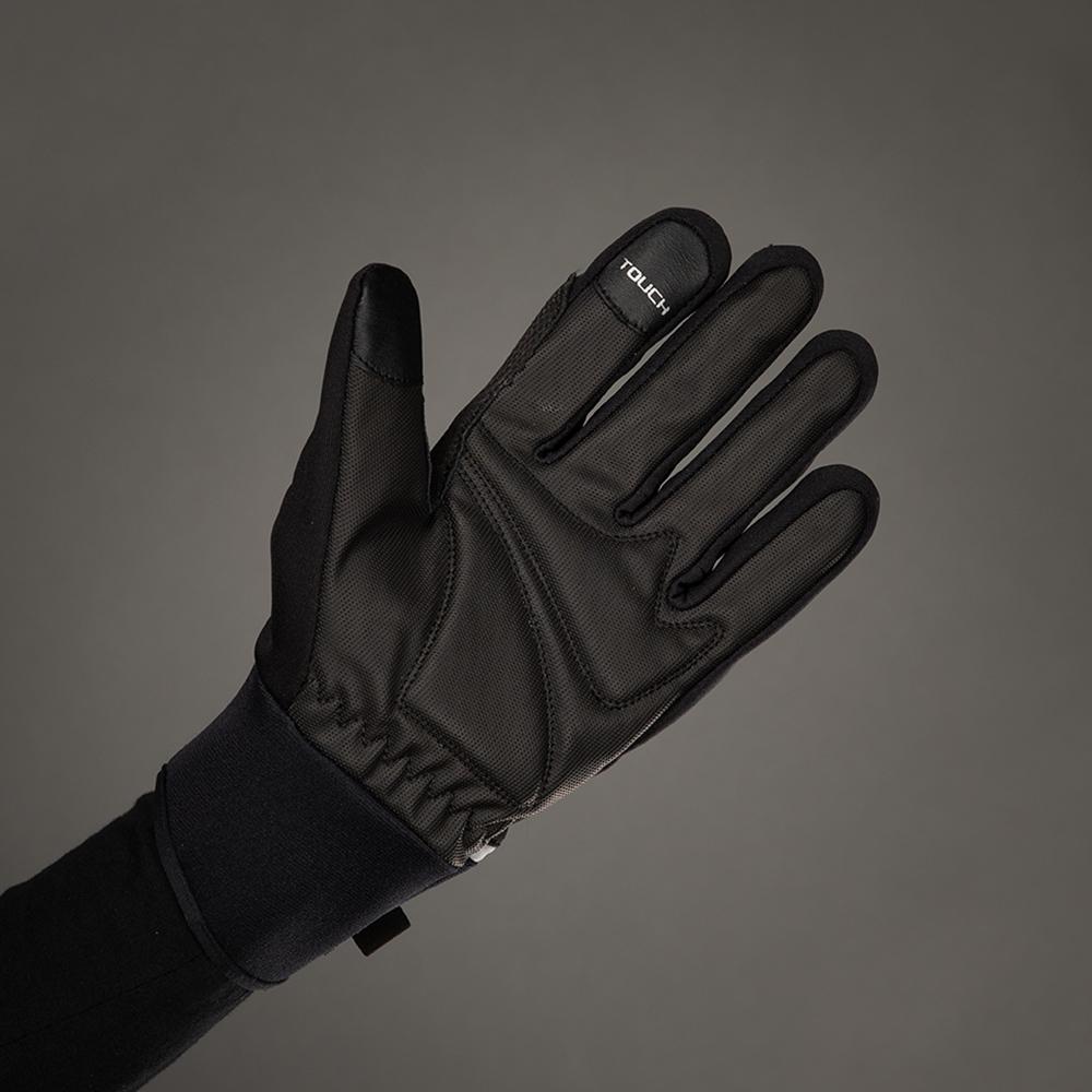 CHIBA Phantom - Radhandschuhe L schwarz/schwarz, Softshell, winddicht, Touchfinger